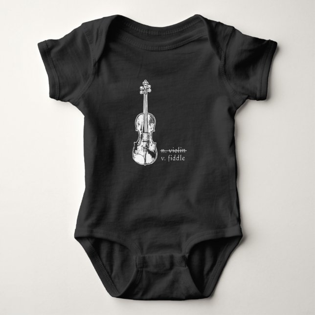 Body Para Bebé Fiddle No Violin Bluegrass Country Music Gift (Anverso)