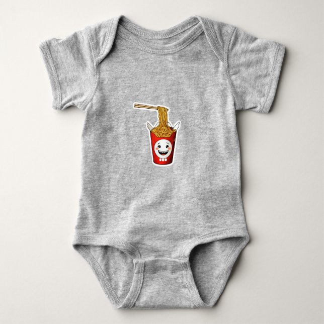 Body Para Bebé Fideos sonrientes (Anverso)