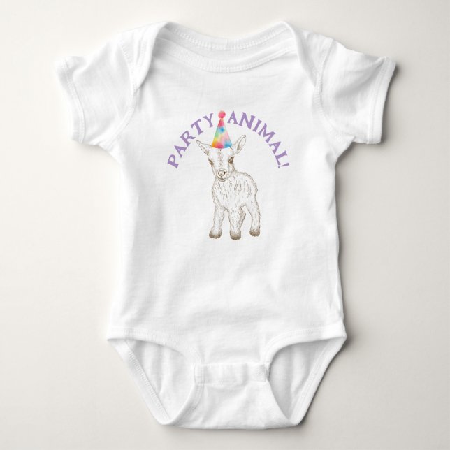 Body Para Bebé Fiesta Animal Baby Bodysuit - Funny Goat 1Set (Anverso)