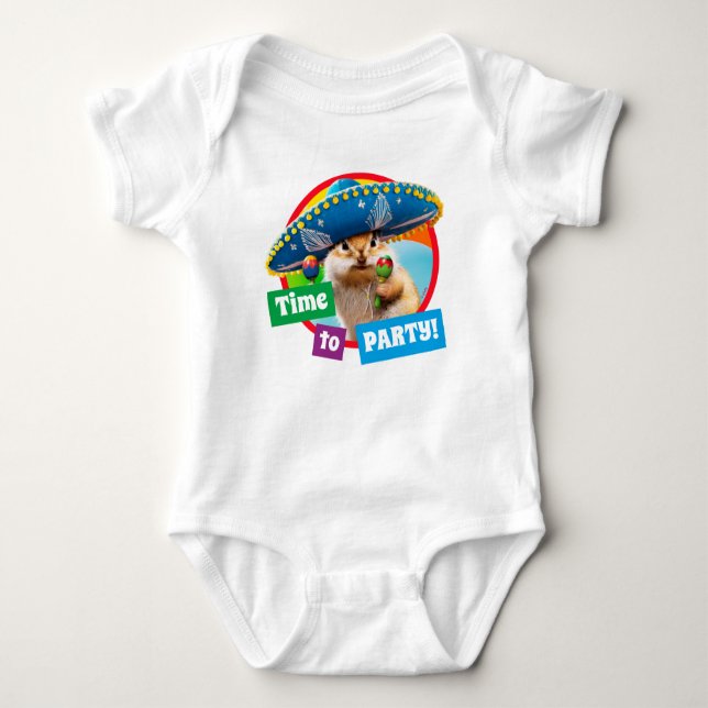 Body Para Bebé Fiesta Chipmunk En Sombrero (Anverso)