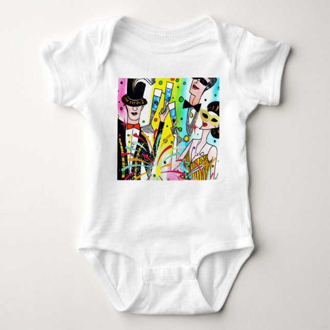 Body Para Bebé Fiesta de Año Nuevo (Anverso)