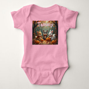 Body Para Bebé Fiesta de calabaza con amigos personalizar