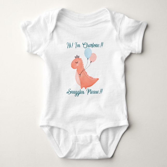 Body Para Bebé Fiesta de Cumpleaños de Bebé Dino (Anverso)