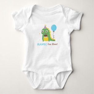 Body Para Bebé Fiesta de Cumpleaños de Dinosaurio Adorable Rawr C