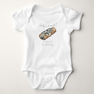 Body Para Bebé Fiesta de cumpleaños número 1 de Cannoli acuarela