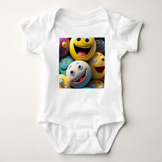 Body Para Bebé Fiesta de Emojis Felices - Baby Bodysuit (Anverso)