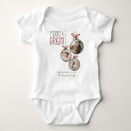 Body Para Bebé fiesta de tarjetas de Navidades familiares fotográ