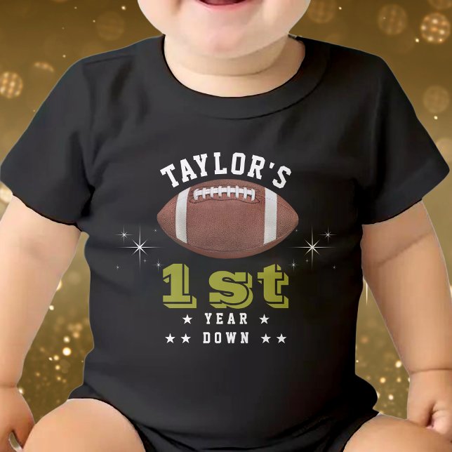 Body Para Bebé Fiesta del primer cumpleaños del estadio de fútbol (American Football Field 1st Birthday Party Baby Bodysuit)