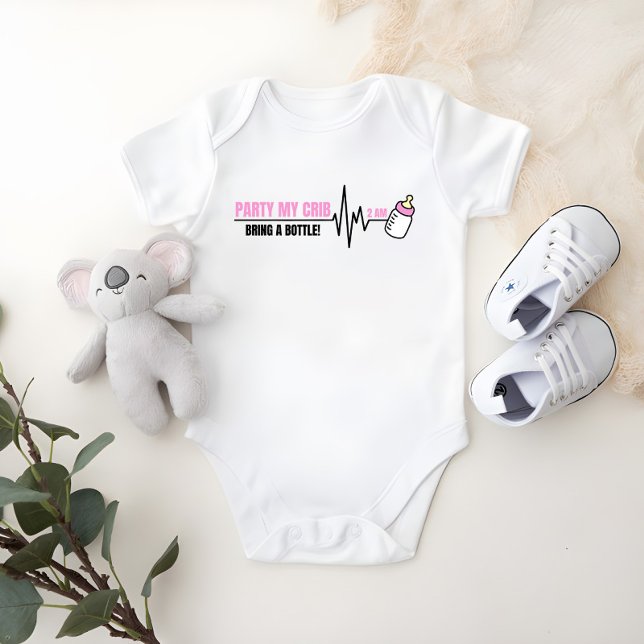 Body Para Bebé Fiesta en mi cuna - Funny Baby Bodysuit (Subido por el creador)