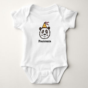 Body Para Bebé Fiesta personalizada Panda con un Gorra Fiesta
