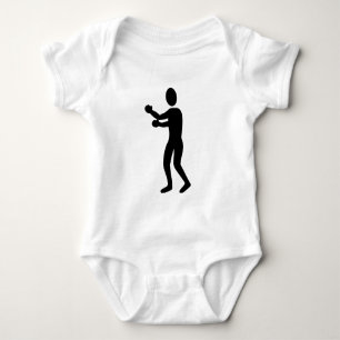 Body Para Bebé Figura de Boxeo - Negro