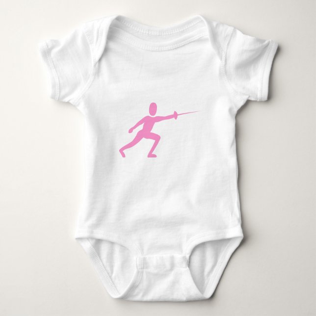Body Para Bebé Figura de esgrima - Rosa (Anverso)
