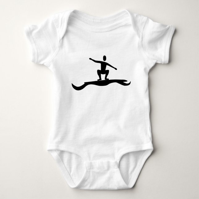 Body Para Bebé Figura de surf - Negro (Anverso)