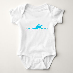 Body Para Bebé Figura nadando - Azul cielo