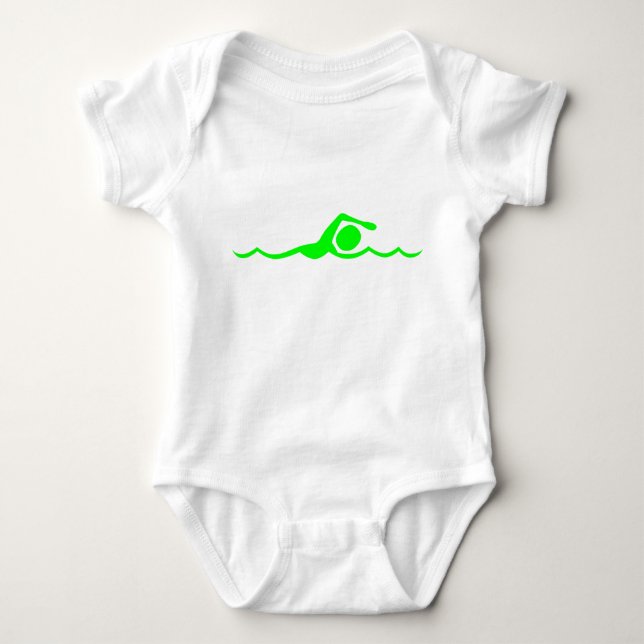 Body Para Bebé Figura nadando - Verde (Anverso)