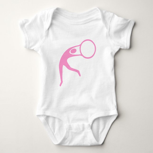 Body Para Bebé Figura Rítmica Gimnástica - Rosa (Anverso)