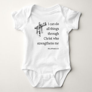 Body Para Bebé Filipinas 4:13 Biblia Scripture KJV Cita Unisex