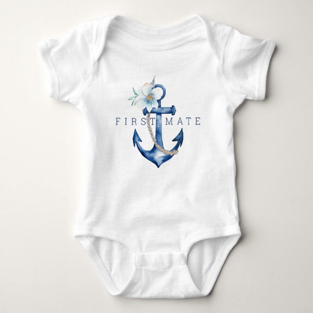 Body Para Bebé First Mate Baby Bodysuit | Anc acuático naumático (Anverso)