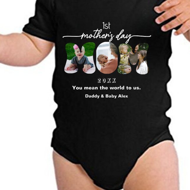 Body Para Bebé First Mother's Day 3 Mom Cutout Photos Collage   (Subido por el creador)