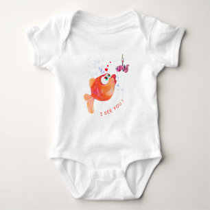 Body Para Bebé Fish and Worm Funny Baby Bodysuit - Personalizado 