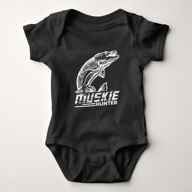 Body Para Bebé Fish Muskie Hunter (Anverso)