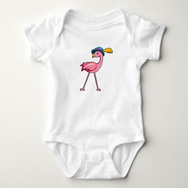 Body Para Bebé Flamenco con sombrero y pluma (Anverso)