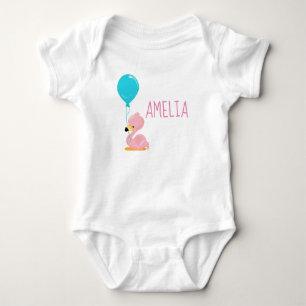 Body Para Bebé Flamenco Rosa Bonito