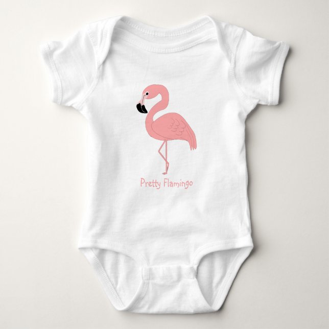 Body Para Bebé Flamenco Rosa Personalizado (Anverso)