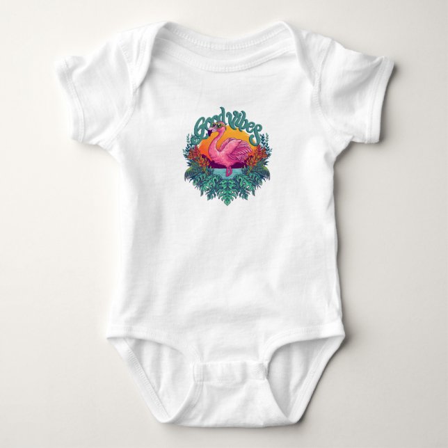 Body Para Bebé Flamenco Tropical (Anverso)