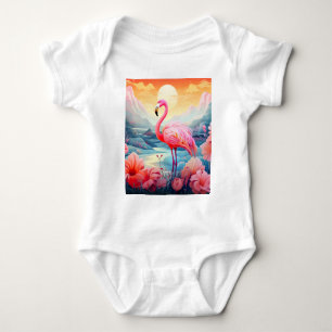 Body Para Bebé Flamenco Tropical con Flores