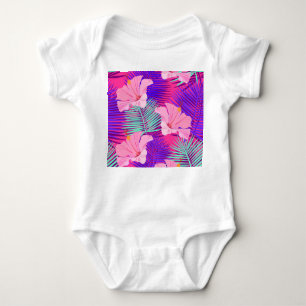 Body Para Bebé Flamencos exóticos: Vintage rosa tropical.