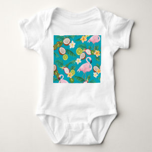 Body Para Bebé Flamencos rosados: Patrón tropical sin foco