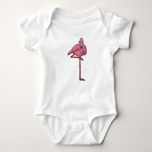 Body Para Bebé Flamingo con gafas de sol (Anverso)