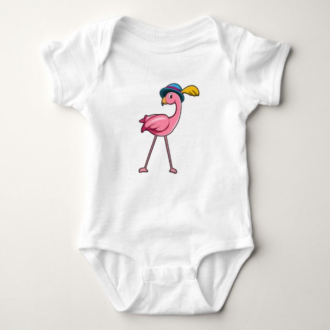 Body Para Bebé Flamingo con Gorra y pluma (Anverso)