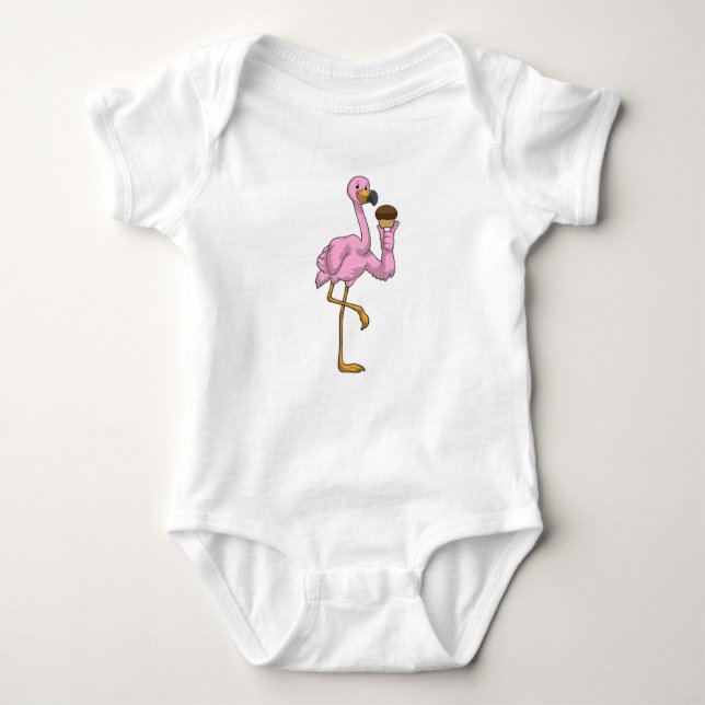 Body Para Bebé Flamingo con Muffin (Anverso)