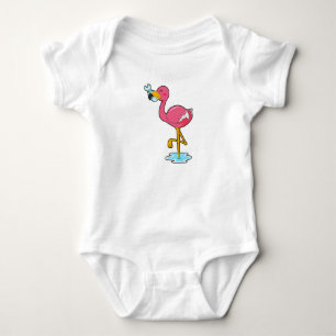 Body Para Bebé Flamingo con pescado