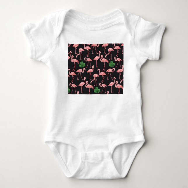 Body Para Bebé Flamingo Elegance: Vieja Monstera Fusión. (Anverso)