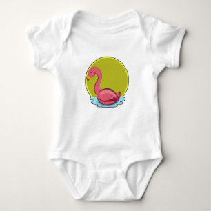 Body Para Bebé Flamingo en agua con sol