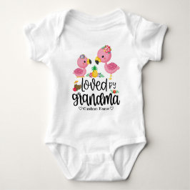 Body Para Bebé Flamingo rosa adorable - Amado por la abuela