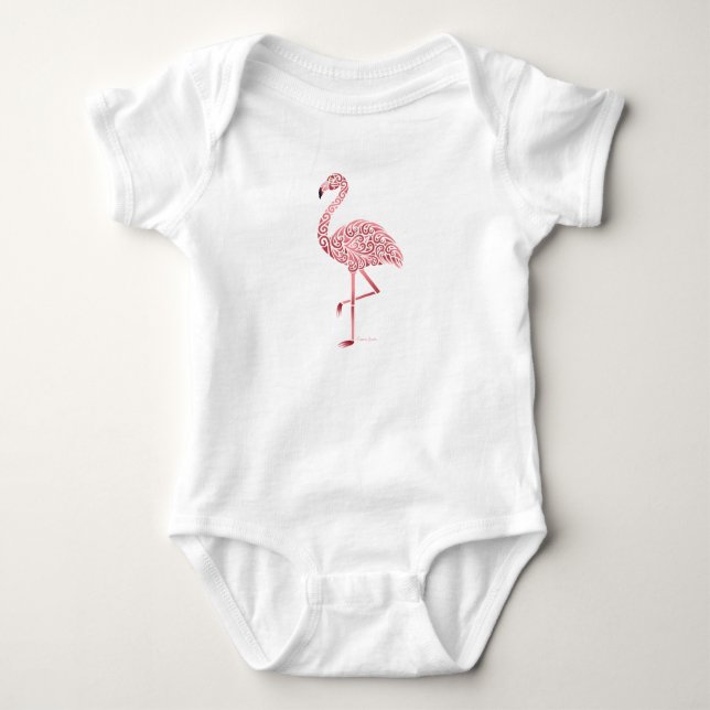 Body Para Bebé Flamingo tribal (Anverso)