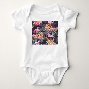 Body Para Bebé Flamingo Tropical: Patrón veraniego sin foco