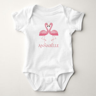 Body Para Bebé Flamingos Rosas Personalizar