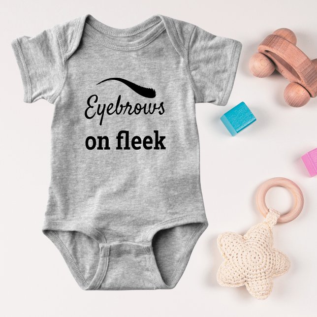 Body Para Bebé Flechas de ojos negras sobre un estilo flojo y sin (Black Eyebrows on Fleek Trendy Flawless Style, ZFJ Baby Bodysuit)
