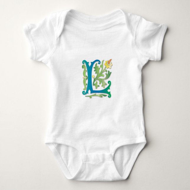 Body Para Bebé Fleur-de-lis L Monograma (Anverso)