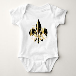 Body Para Bebé Fleur de Lis negra y dorada