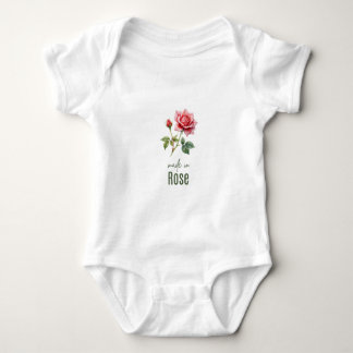 Body Para Bebé Flor de Cumpleaños Rosa de Junio Flat Gracias