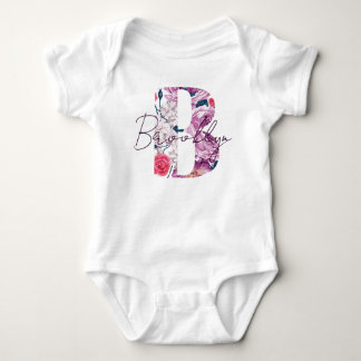 Body Para Bebé Flor de flores Script de flor de Brooklyn B