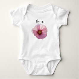 Body Para Bebé Flor de hollyhock rosa brillante personalizada