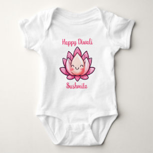 Body Para Bebé Flor de LOTUS cúpula con texto personalizado