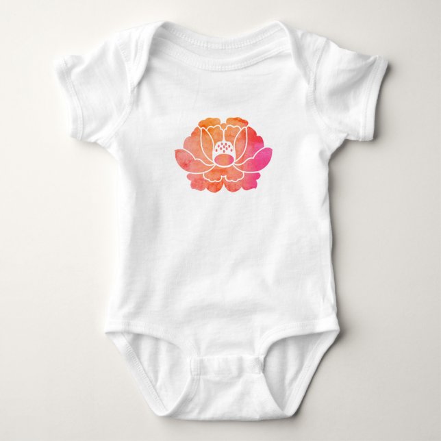 Body Para Bebé flor de peonía (Anverso)
